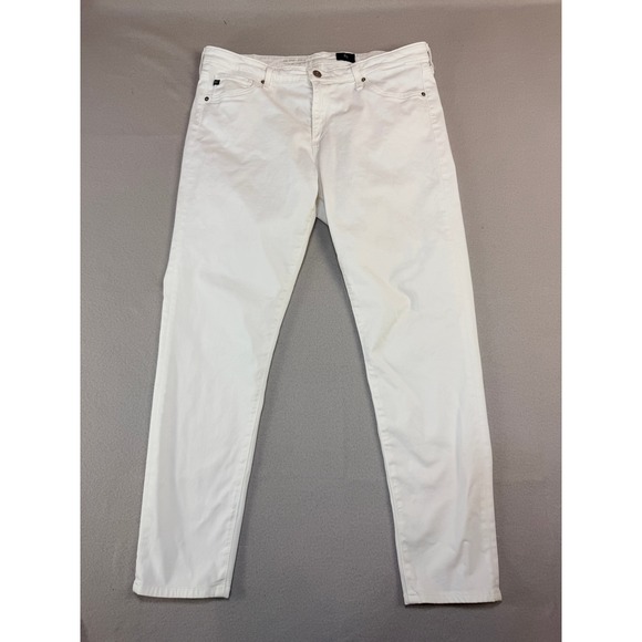 Ag Adriano Goldschmied Denim - AG Adriano Goldschmied The Abbey Ankle White Mid Rise Super Skinny Jeans 32R